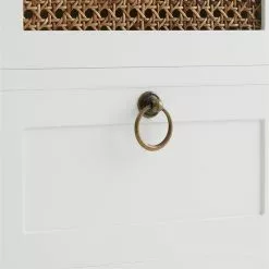 CARO-Möbel Nachttisch RAJA Mit 3 Schubladen Und Wiener Geflecht, Weiß -Möbelgeschäft 95341 6