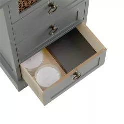 CARO-Möbel Nachttisch VANIKA Mit 4 Schubladen Und Wiener Geflecht, Grau -Möbelgeschäft 95343 4