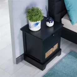 CARO-Möbel Nachttisch RANI Mit 2 Schubladen Und Wiener Geflecht, Schwarz 10 CARO-Möbel Nachttisch RANI Mit 2 Schubladen Und Wiener Geflecht, Schwarz -Möbelgeschäft 95345 AC3