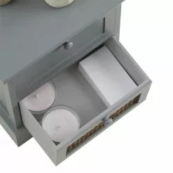 CARO-Möbel Nachttisch RANI Mit 2 Schubladen Und Wiener Geflecht, Grau -Möbelgeschäft 95346 4