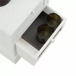 CARO-Möbel Nachttisch RANI Mit 2 Schubladen Und Wiener Geflecht, Weiß -Möbelgeschäft 95347 4