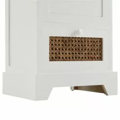 CARO-Möbel Nachttisch RANI Mit 2 Schubladen Und Wiener Geflecht, Weiß -Möbelgeschäft 95347 5