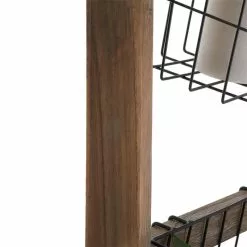 CARO-Möbel Leiterregal FLORISTA In Dunkelbraun Mit 4 Metallkörben -Möbelgeschäft 95409 4