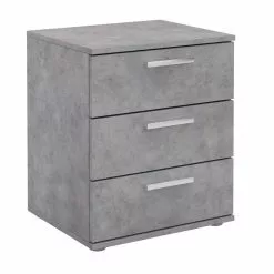 CARO-Möbel Nachttisch MARIELLA Betonoptik Mit 3 Schubladen -Möbelgeschäft 95421 2