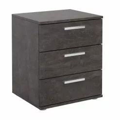 CARO-Möbel Nachttisch MARIELLA In Beton Dunkel Mit 3 Schubladen -Möbelgeschäft 95422 2