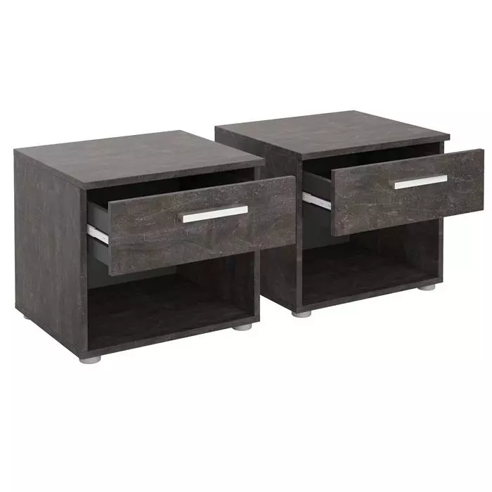 CARO-Möbel Nachttisch MARY Im 2er Set In Beton Dunkel 4 CARO-Möbel Nachttisch MARY Im 2er Set In Beton Dunkel – Bild 2