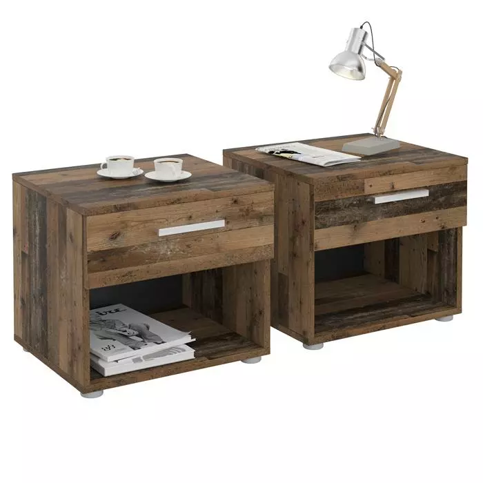 CARO-Möbel Nachttisch MARY Im 2er Set In Old Style 3 CARO-Möbel Nachttisch MARY Im 2er Set In Old Style