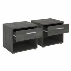 CARO-Möbel Nachttisch MARY Im 2er Set In Esche Grau