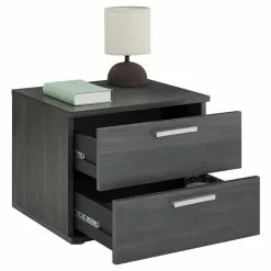 CARO-Möbel Nachttisch MAXIMA In Esche Grau Mit 2 Schubladen -Möbelgeschäft 95432 2 N