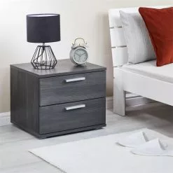 CARO-Möbel Nachttisch MAXIMA In Esche Grau Mit 2 Schubladen -Möbelgeschäft 95432 A0 1N