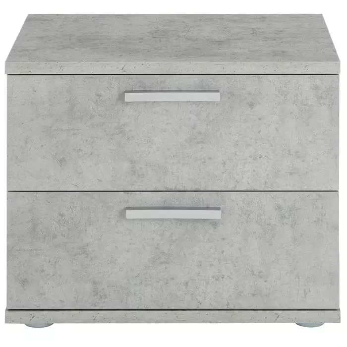 CARO-Möbel Nachttisch MAXIMA In Betonoptik Mit 2 Schubladen 5 CARO-Möbel Nachttisch MAXIMA In Betonoptik Mit 2 Schubladen – Bild 3