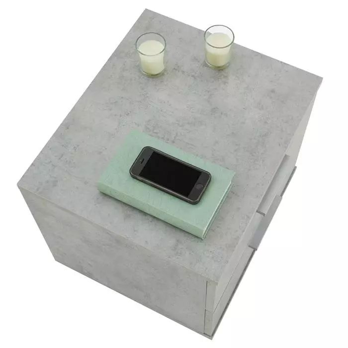 CARO-Möbel Nachttisch MAXIMA In Betonoptik Mit 2 Schubladen 7 CARO-Möbel Nachttisch MAXIMA In Betonoptik Mit 2 Schubladen – Bild 5