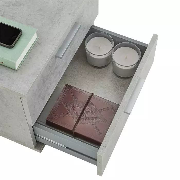 CARO-Möbel Nachttisch MAXIMA In Betonoptik Mit 2 Schubladen 8 CARO-Möbel Nachttisch MAXIMA In Betonoptik Mit 2 Schubladen – Bild 6