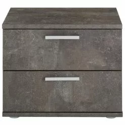 CARO-Möbel Nachttisch MAXIMA In Beton Dunkel Mit 2 Schubladen -Möbelgeschäft 95435 1 N