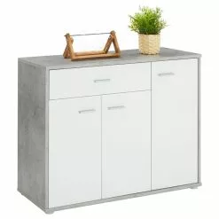 CARO-Möbel Schuhschrank DEUSTO In Betonoptik/weiß