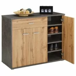 CARO-Möbel Schuhschrank DEUSTO In Beton Dunkel/Wotan Eiche 11 CARO-Möbel Schuhschrank DEUSTO In Beton Dunkel/Wotan Eiche -Möbelgeschäft 95439 3 N