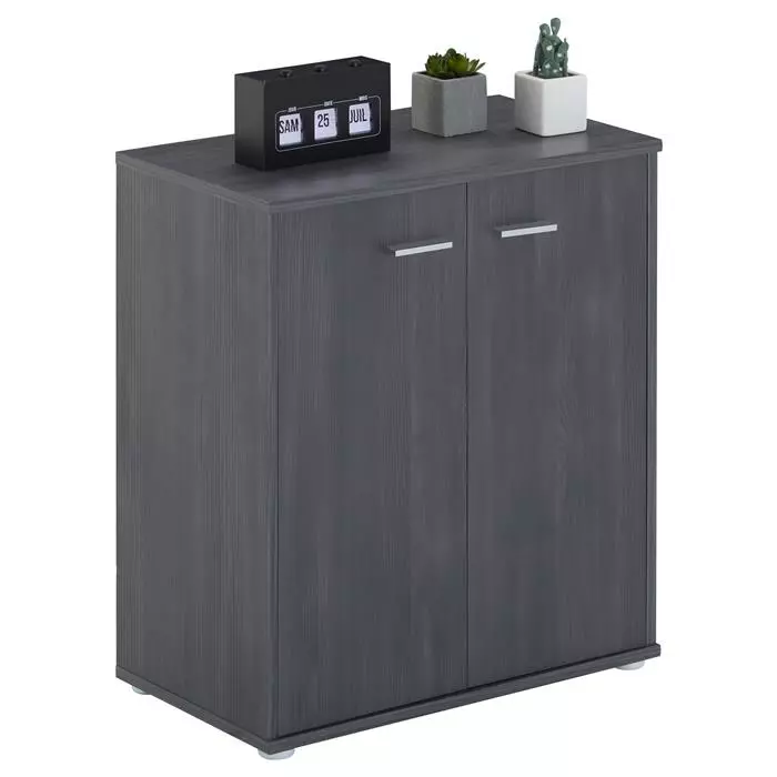 CARO-Möbel Schuhschrank LENNIS 2 Türen In Esche Grau 3 CARO-Möbel Schuhschrank LENNIS 2 Türen In Esche Grau