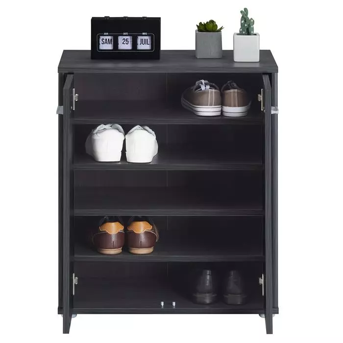 CARO-Möbel Schuhschrank LENNIS 2 Türen In Esche Grau 7 CARO-Möbel Schuhschrank LENNIS 2 Türen In Esche Grau – Bild 5