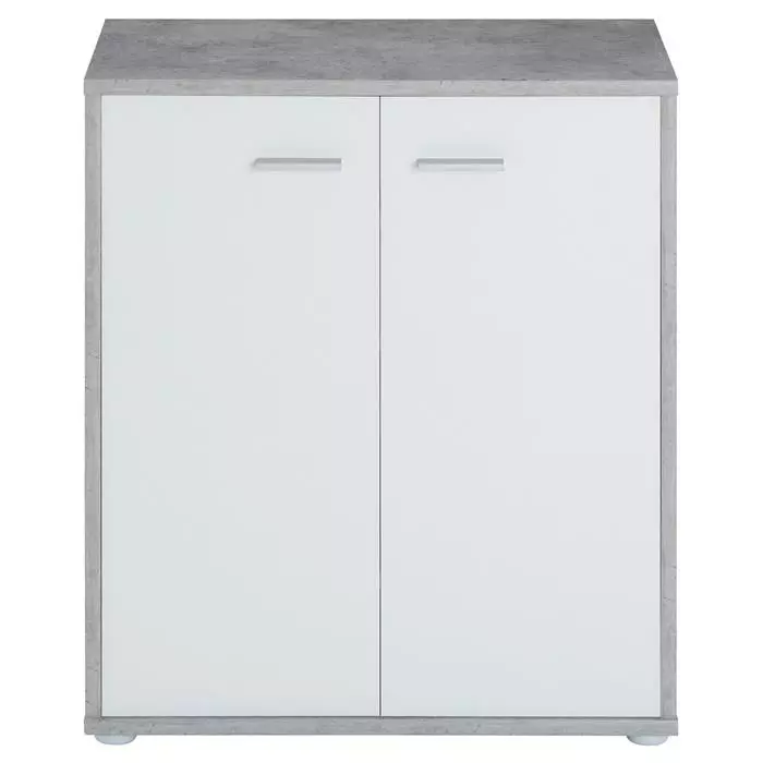 CARO-Möbel Schuhschrank LENNIS 2 Türen In Betonoptik/weiß 5 CARO-Möbel Schuhschrank LENNIS 2 Türen In Betonoptik/weiß – Bild 3