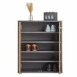 CARO-Möbel Schuhschrank LENNIS 2 Türen In Beton Dunkel/Wotan Eiche 12 CARO-Möbel Schuhschrank LENNIS 2 Türen In Beton Dunkel/Wotan Eiche -Möbelgeschäft 95451 3