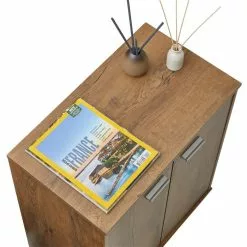 CARO-Möbel Schuhschrank LENNIS 2 Türen In Eiche Dunkelbraun -Möbelgeschäft 95471 4