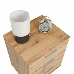 CARO-Möbel Nachttisch MARIELLA In Wotan Eiche Mit 3 Schubladen 11 CARO-Möbel Nachttisch MARIELLA In Wotan Eiche Mit 3 Schubladen -Möbelgeschäft 95472 3