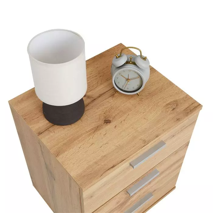 CARO-Möbel Nachttisch MARIELLA In Wotan Eiche Mit 3 Schubladen 6 CARO-Möbel Nachttisch MARIELLA In Wotan Eiche Mit 3 Schubladen – Bild 4