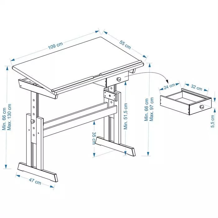 IDIMEX Kinderschreibtisch Weiß/rot FLEXI 8 IDIMEX Kinderschreibtisch Weiß/rot FLEXI – Bild 6