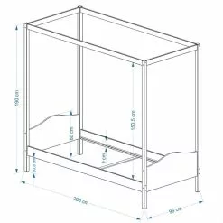 IDIMEX Himmelbett NADINE 90x200 Cm -Möbelgeschäft Nadine Skizze