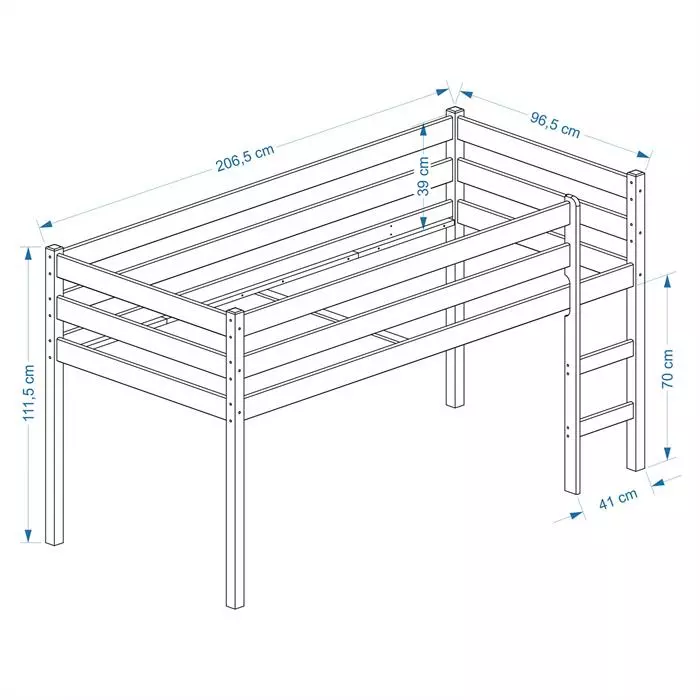 IDIMEX Hochbett ERIK Kiefer Massiv Natur Lackiert 4 IDIMEX Hochbett ERIK Kiefer Massiv Natur Lackiert – Bild 2
