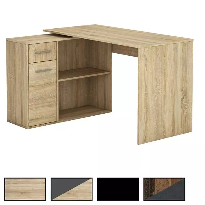 CARO-Möbel Eckschreibtisch LENA Mit Regal In Weiß/schwarz 3 CARO-Möbel Eckschreibtisch LENA Mit Regal In Weiß/schwarz