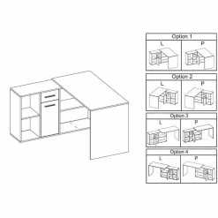 CARO-Möbel Eckschreibtisch DIEGO Mit Regal In Sonoma Eiche -Möbelgeschäft eckschreibtisch sonoma eiche 93538 41 0